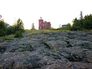 The Two Harbors lighthouse on Lighthouse Point